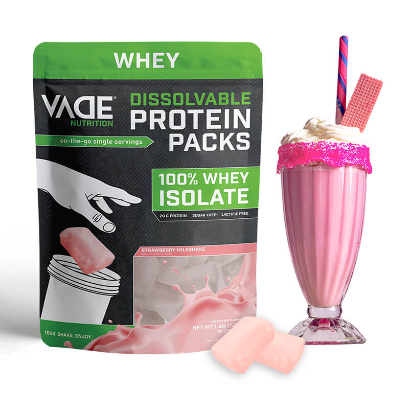 100% WHEY ISOLATE PROTEIN STRAWBERRY MILKSHAKE - VADE Nutrition product image