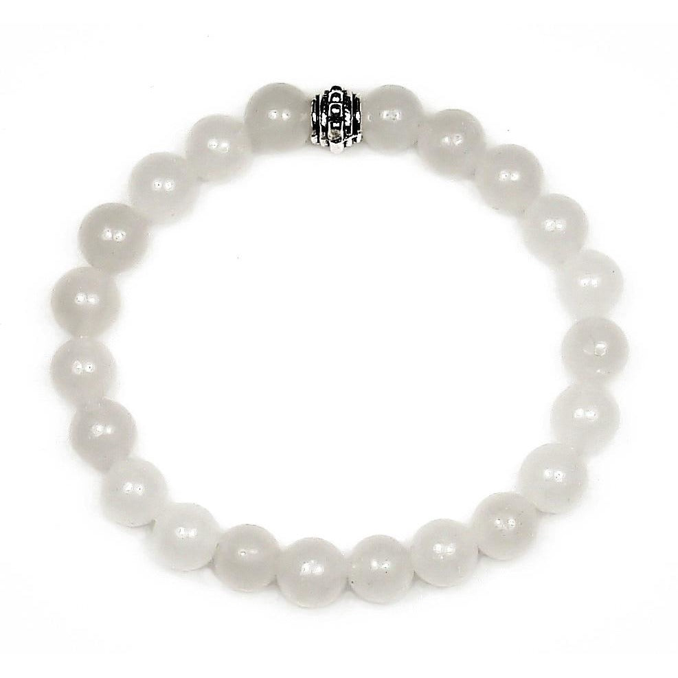 Snow Quartz 8mm Round Crystal Bead Bracelet | The Magic Is In You