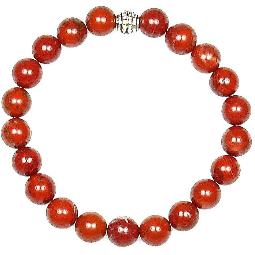 Jasper (Red) 8mm Round Crystal Bead Bracelet | The Magic Is In You
