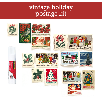 vintage holiday postage kit
