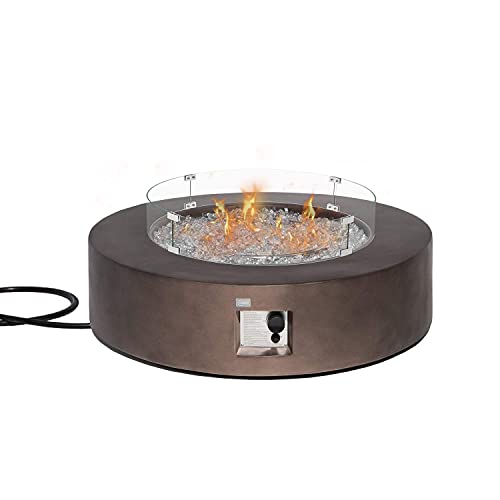 cosiest outdoor propane fire pit coffee table with round base