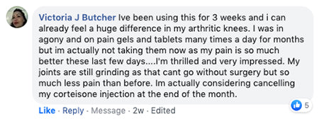 Turmeric Pro Testimonial from Facebook