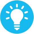 Illustration of light bulb flashing with an idea.