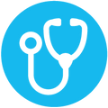 Illustration of a doctor or veterinarian's stethoscope.