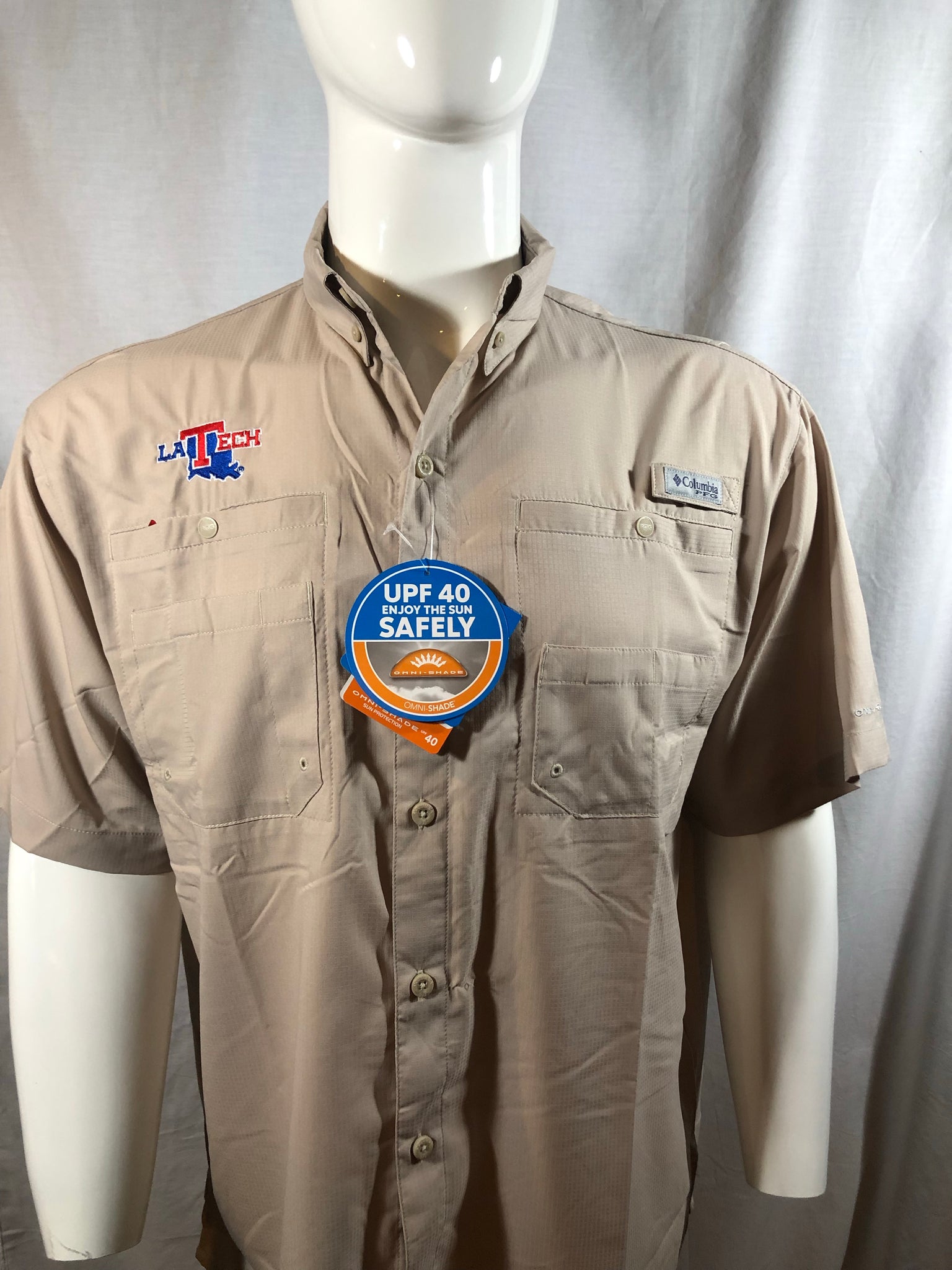 NWT Men's Columbia PFG Omni-Shade Red Atlanta Braves Vented Fishing Shirt  Sz M