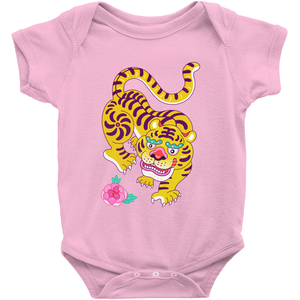 Tiger and Rose Baby Onesie By Dingding Hu – Chinese American Family