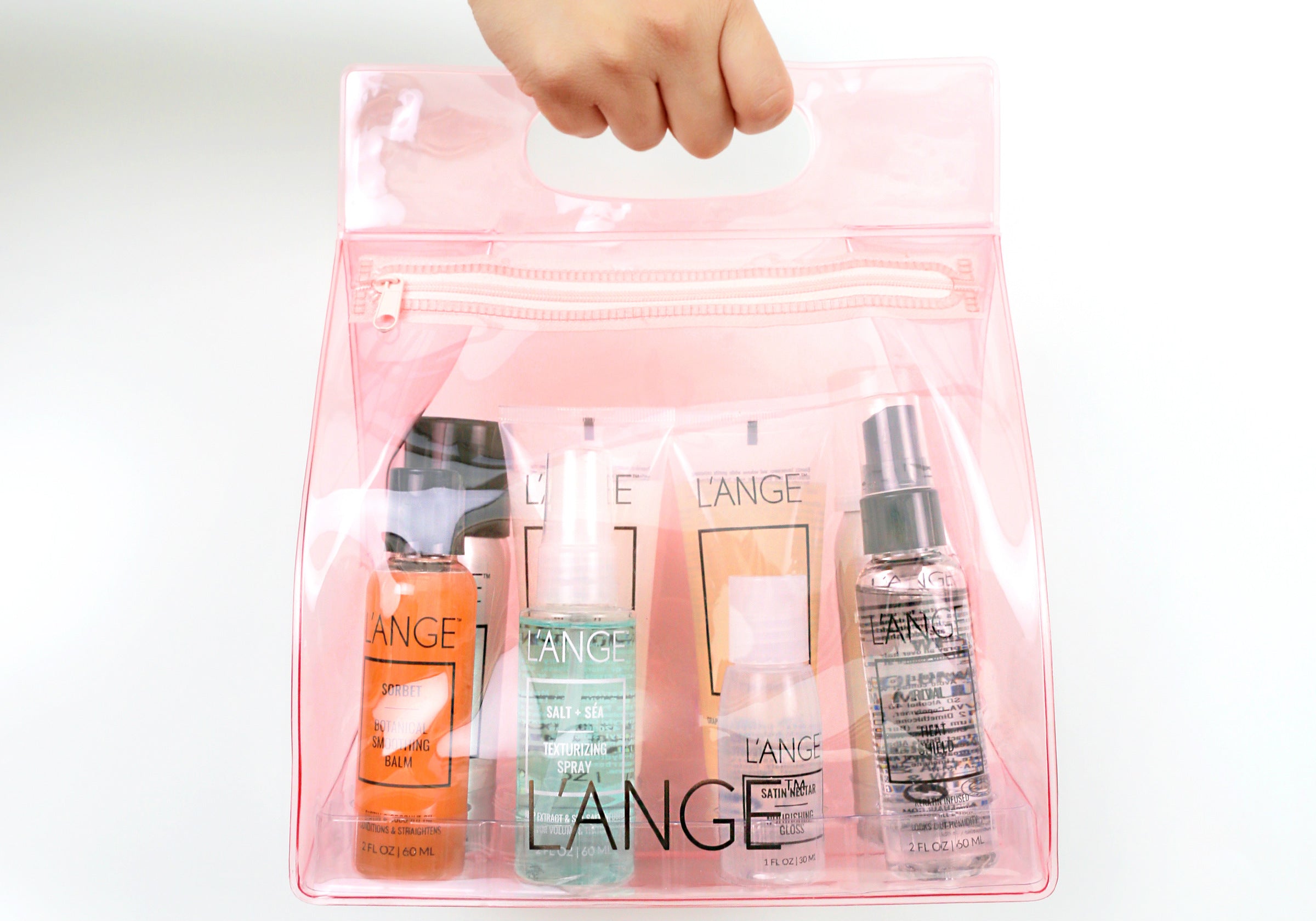 L'ange Travel Bundle and Clear Travel Bag
