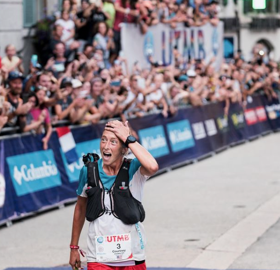 Courtney finishing the race 