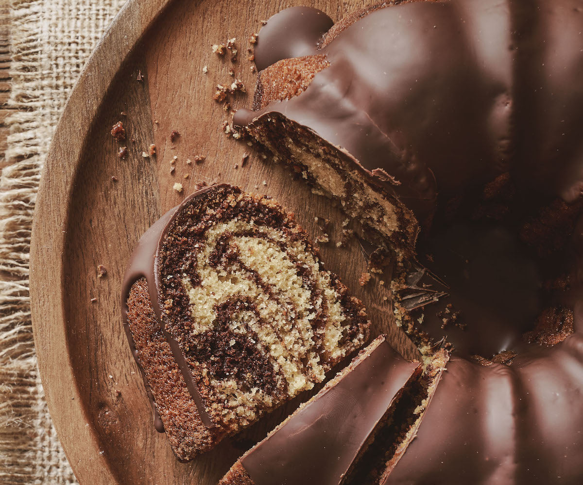 The Caked Crusader: Chocolate and vanilla marble madeira bundt