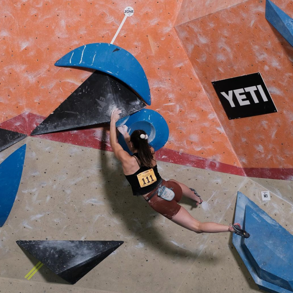 Quinn Mason competing in a climbing competition