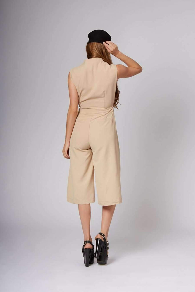 taupe jumpsuit outfit