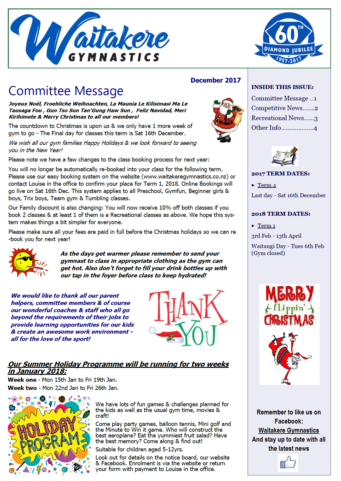 Club Newsletter December 2017