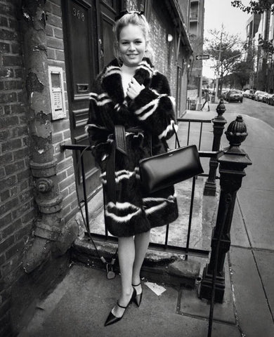 Anna Ewers in Skunk Coat for Paris Vogue