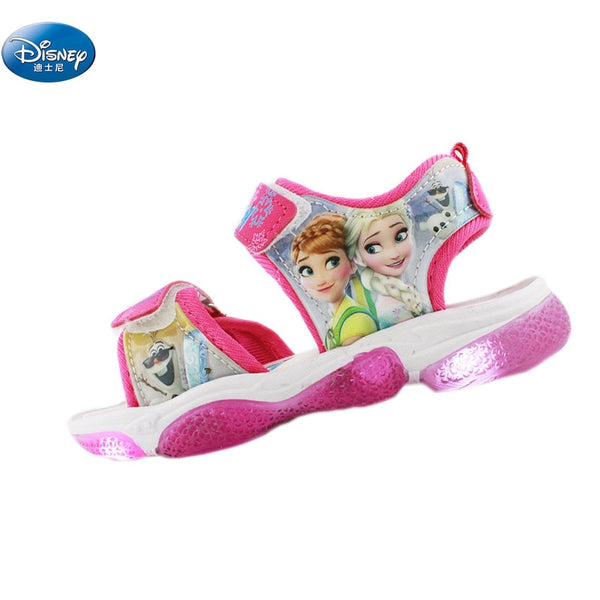 2019 new frozen elsa and Anna girls sandals with LED light Disney prin ...