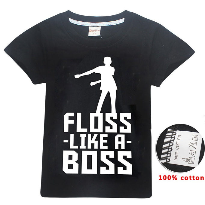 Summer Boys T Shirts Roblox Gamer Fortnight Cotton T Shirt Girls Floss Firstlook - fortnite floss shirt roblox