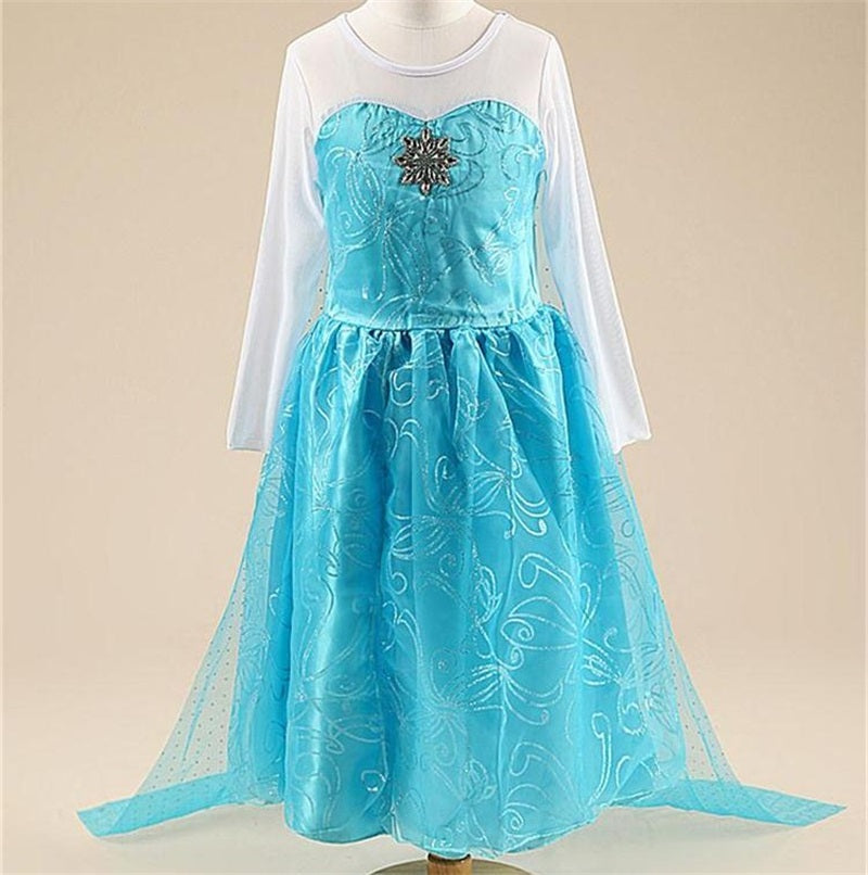 Flower Girl Princess Elsa Dress Children's Fancy Halloween Costume For ...