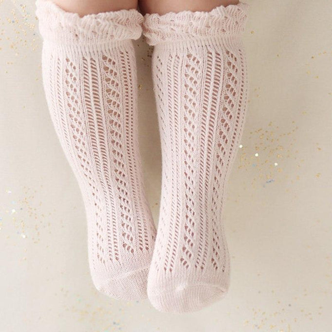 infant white knee high socks