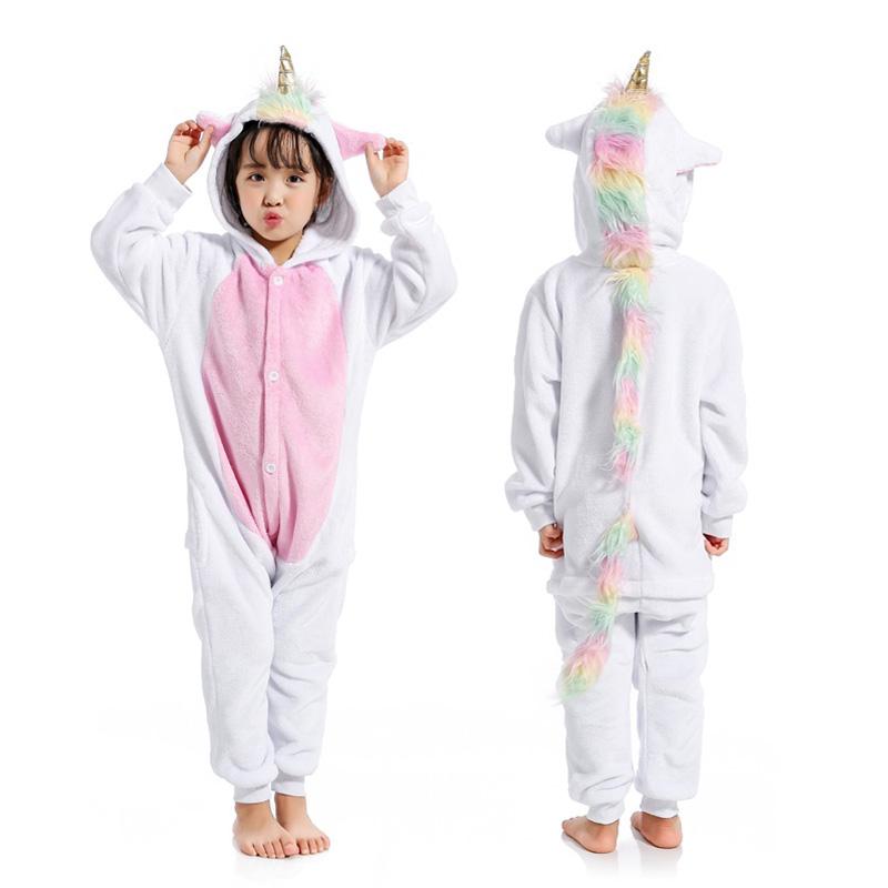 Flannel Kids Animal Pajamas For Boys Girls Cute Unicorn Lion Pegasus C ...