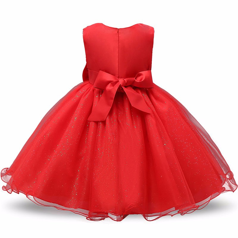 1 Year Birthday Party Little Dress Baby Girl Christening Gowns Kids Ev ...