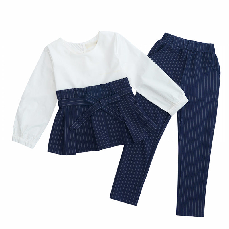 Kids Stripe Outfits for Teenage Girls Long Sleeve Clothes Sets Girls S ...