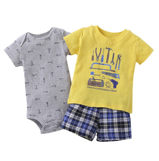 Infant Boys Little Handyman 3 Piece Shorts Set