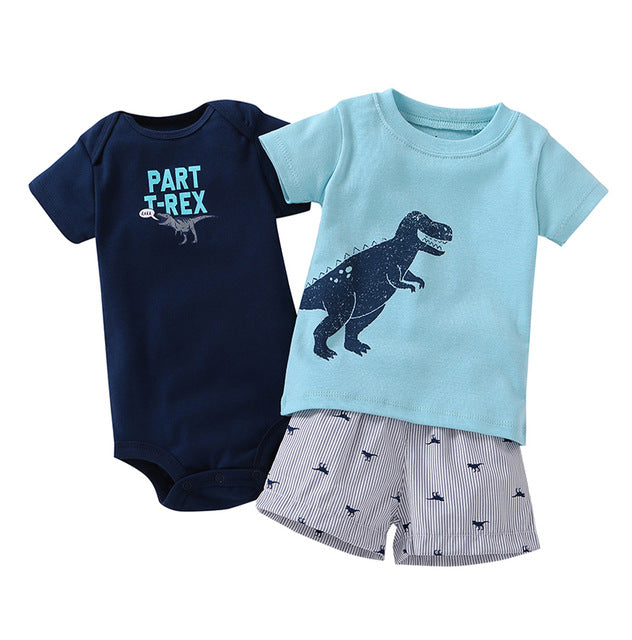 Infant Boys T-REX 3 Piece Shorts Set