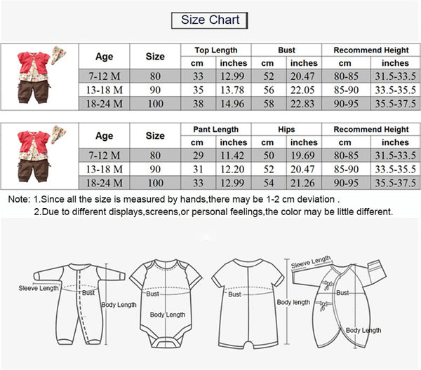 size chart for baby girl clothes