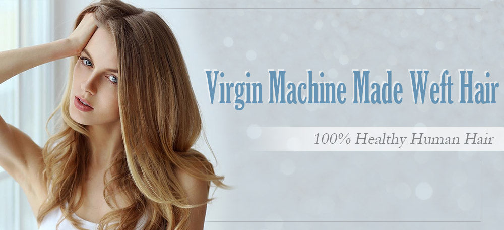 virgin machine made human hair weft