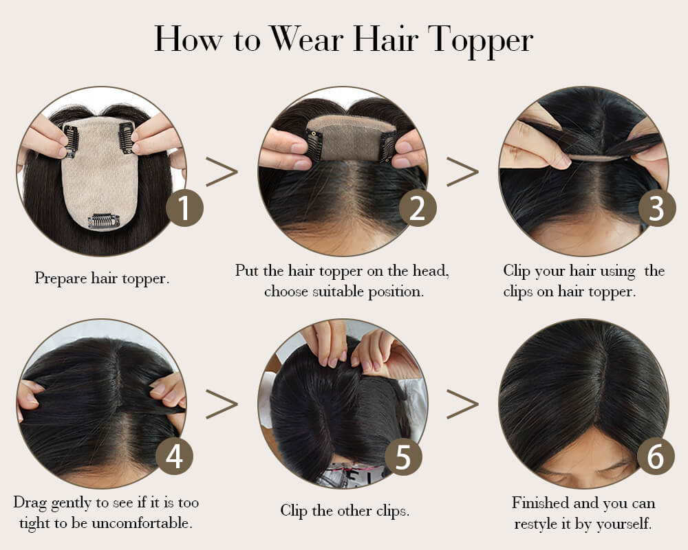 How to wear 3*5 hair topper