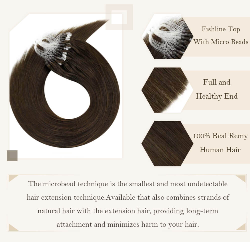 extensions de cheveux brun foncé extensions de cheveux micro boucle remy cheveux humains fusion froide cheveux pré-collés
