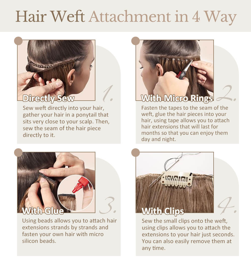 4 ways to install hair weft