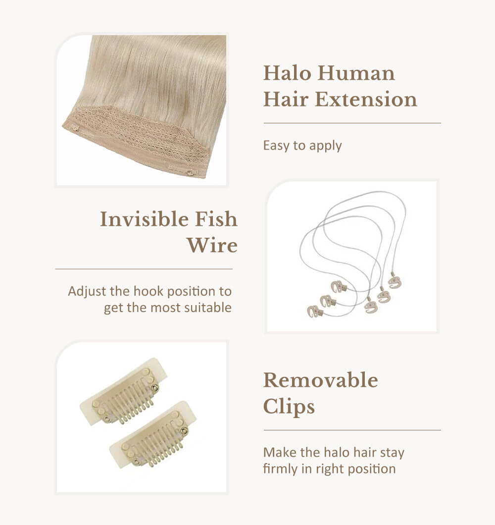 extensions de cheveux humains de haute qualité cheveux halo