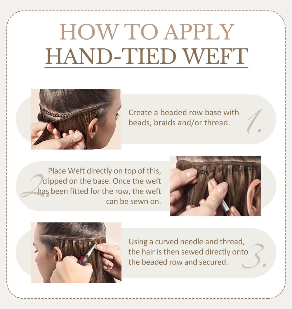 How to apply hand tied weft