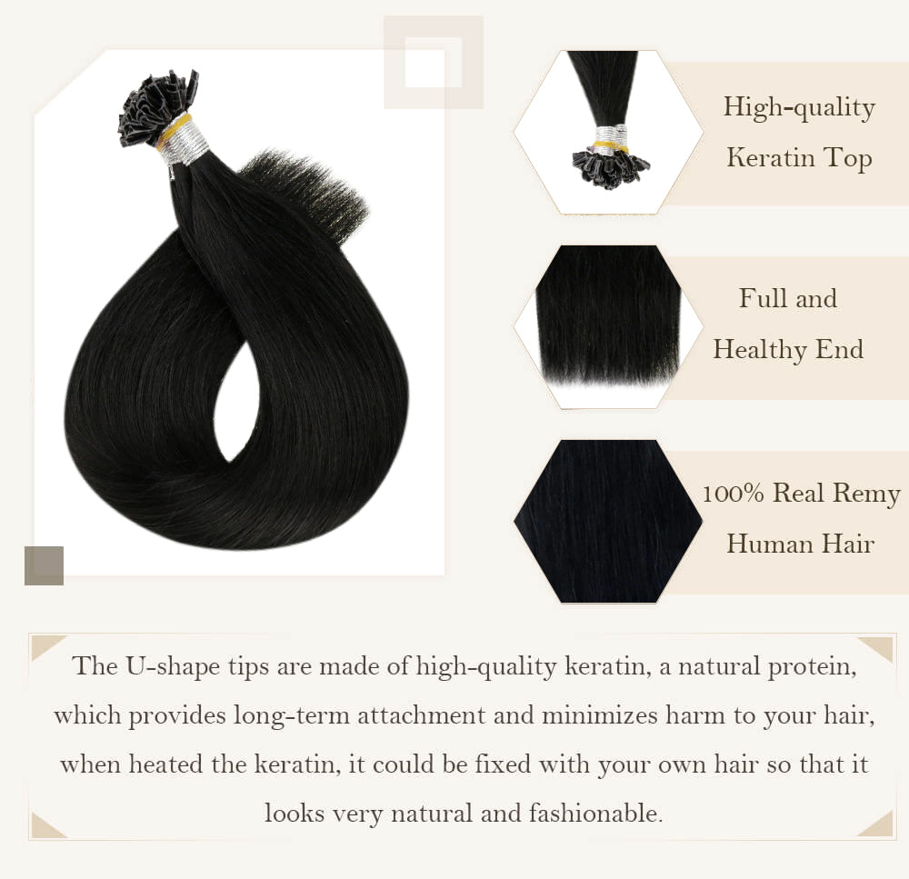 real human hair u tip hair extensions