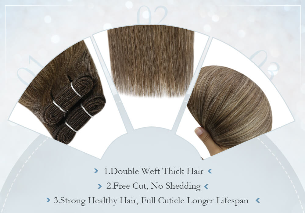 virgin quality hair weft double weft hair ready to install free cut smooth healthy hair no knotted no tangle