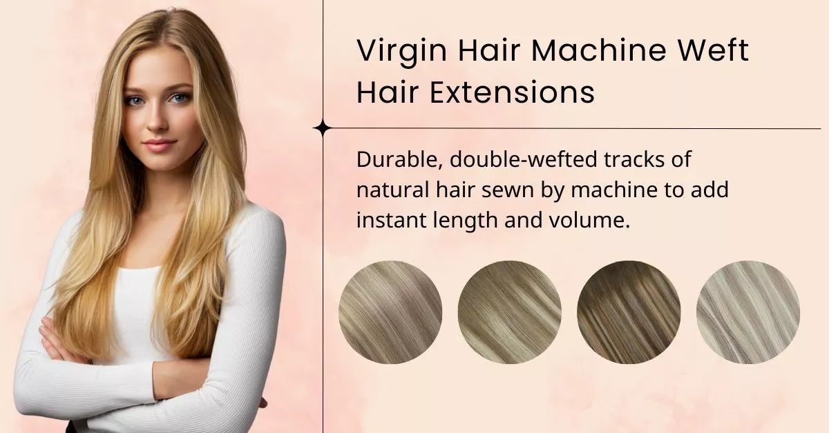 virgin hair machine weft hair extensions
