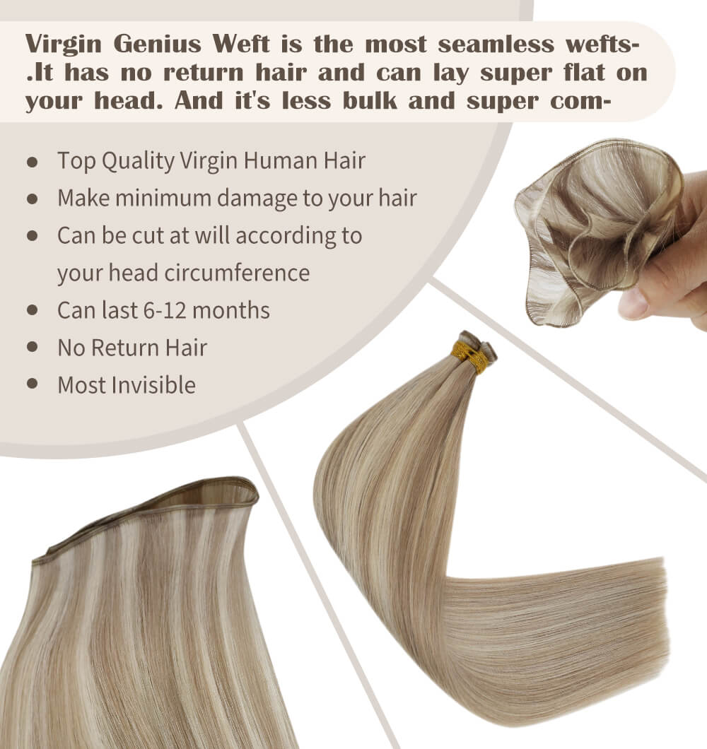 virgin genius weft highlight ash blonde with bleach blonde