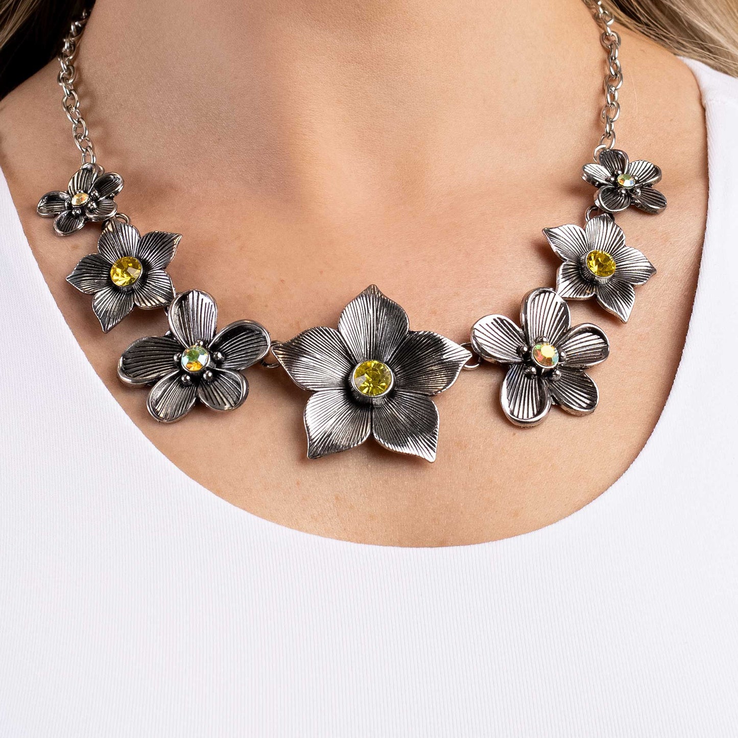 Free FLORAL - Yellow Flower Necklace - Bling by Danielle Baker