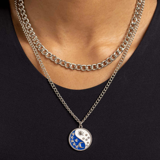 Night and Day - Blue Yin/Yang Necklace - Bling by Danielle Baker