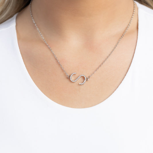 INITIALLY Yours - Silver Letter S Necklace - Bling by Danielle Baker