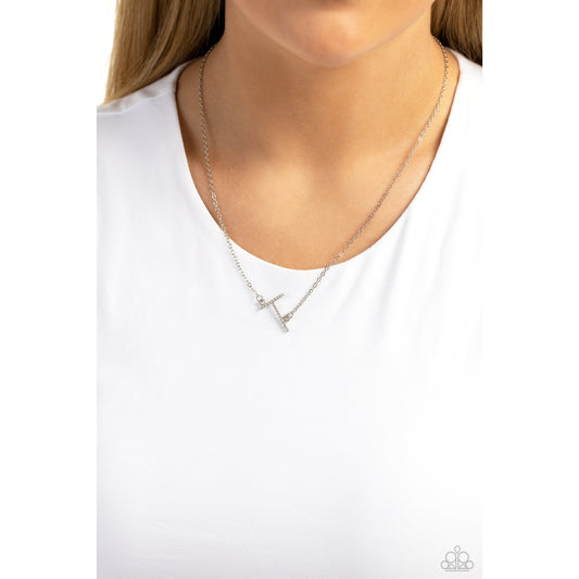 INITIALLY Yours - Silver Letter T Necklace - Bling by Danielle Baker