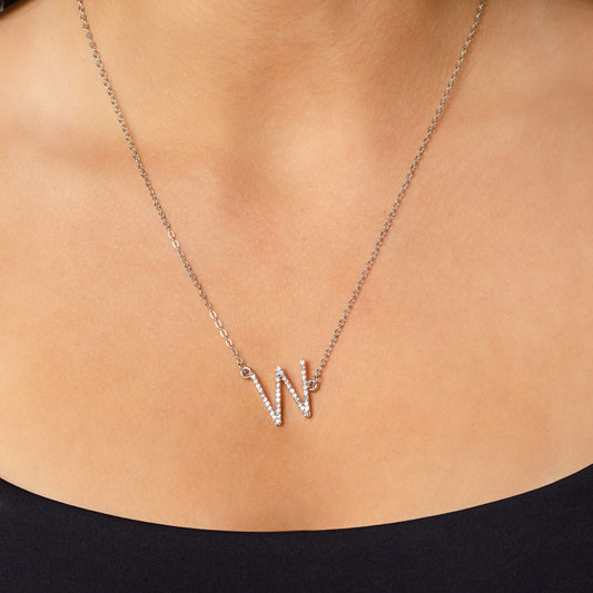 INITIALLY Yours - Silver Letter W Necklace - Bling by Danielle Baker