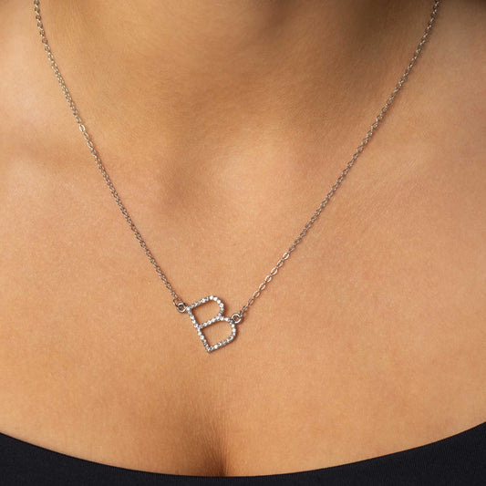 INITIALLY Yours - Silver Letter B Necklace - Bling by Danielle Baker