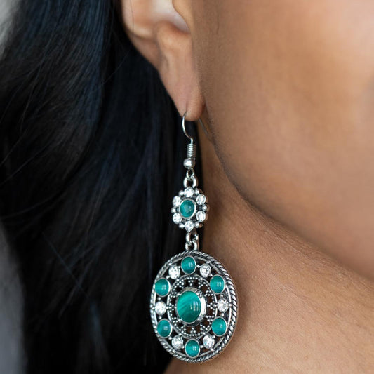 Party at My PALACE - Green Earrings - Bling by Danielle Baker
