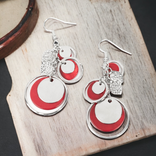 Saved by the SHELL - Red Shell Earrings - rainbowartsreview by Danielle Baker