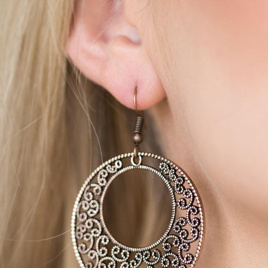 Wistfully Winchester - Copper Filigree Earrings