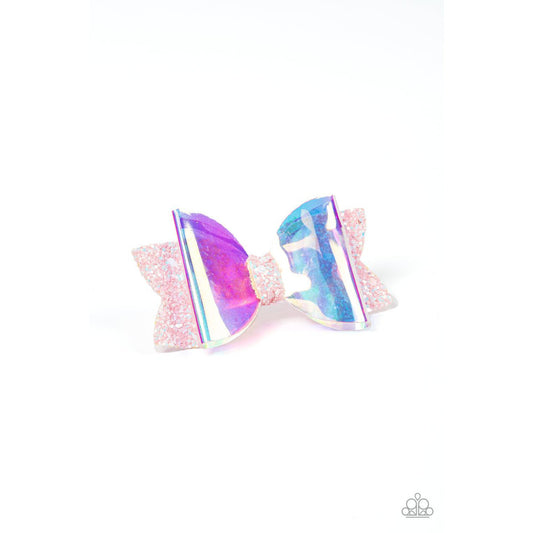 Futuristic Favorite - Pink Iridescent Hair Clip - rainbowartsreview