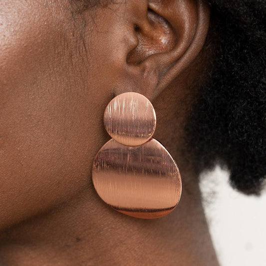 Here Today, GONG Tomorrow - Copper Earrings - rainbowartsreview by Danielle Baker