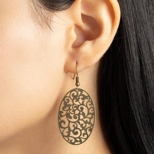 Secret Orchards - Brass Earrings - Bling by Danielle Baker