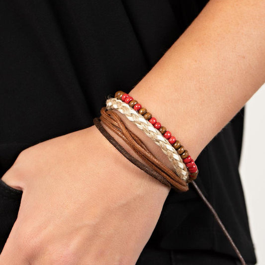 Woodsy Wayfarer - Red Multi Bracelet - rainbowartsreview by Danielle Baker